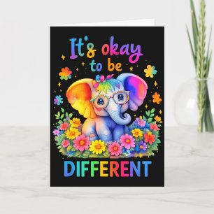 Autisme bewustzijn Schattige Olifant Dier Het Is O Kaart