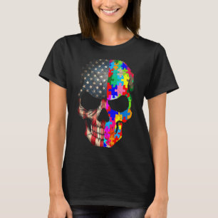 Autisme Bewustzijn Schedel Puzzelstukken Schedel A T-shirt