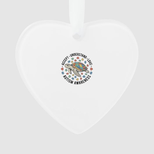 Autisme bewustzijn Schildpad Puzzel Vector Design_ Ornament (voorkant)