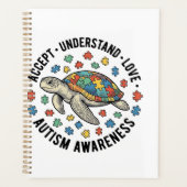 Autisme bewustzijn Schildpad Puzzel Vector Design_ Planner (Voorkant)