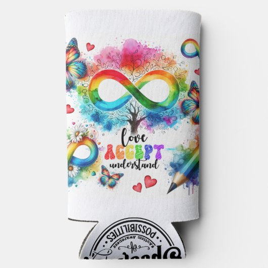 Autisme Bewustzijn Seltzer Koelbox Seltzer Blikjeskoeler (Achterkant)