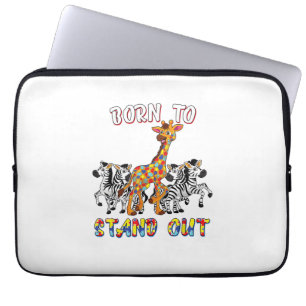 Autisme Bewustzijn Shirt Jongens Geboren om op te Laptop Sleeve