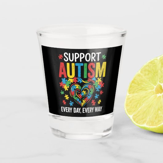 Autisme bewustzijn shot glas (Voorkant)