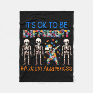 Autisme Bewustzijn - Skelet Dabbing Autistische Ki Fleece Deken