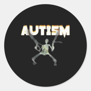 Autisme Bewustzijn Skelet – Ondersteunende Grafiek Ronde Sticker