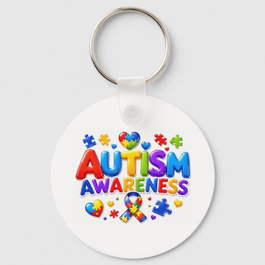 Autisme Bewustzijn Sleutelhanger (Voorkant)