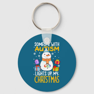 Autisme Bewustzijn Sneeuwman Kerst Decor Sleutelhanger