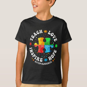 Autisme Bewustzijn Snelheid Leraar Liefde Hoop Ins T-shirt