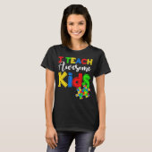 Autisme bewustzijn Speciale onderwijs leraar T-shirt (Voorkant volledig)