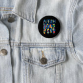 Autisme Bewustzijn Spectrum Penseelstreek Puzzel S Ronde Button 5,7 Cm (In situ)