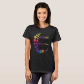 Autisme bewustzijn sterke moeder Afro moeder T-shirt (Voorkant volledig)