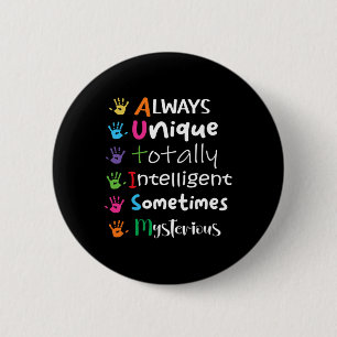 Autisme bewustzijn steun autisme kinderen voor moe ronde button 5,7 cm