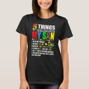 Autisme Bewustzijn Steun Autisme Zoon Kinderen Voo T-shirt