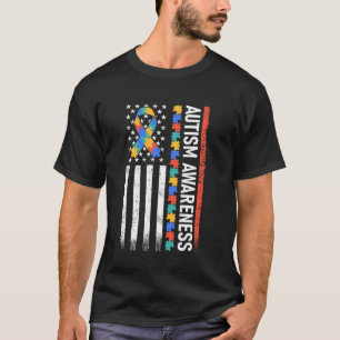 Autisme Bewustzijn Steun Legpuzzel Lint Vlag T-shirt