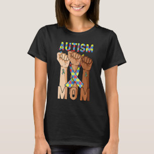 Autisme Bewustzijn Steun Moeder Opkomende Vuist Pu T-shirt