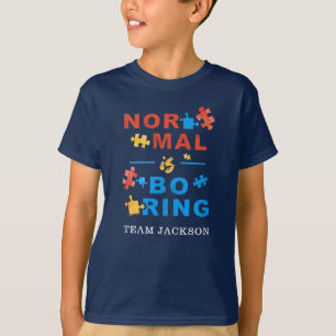 Autisme Bewustzijn Steun Normaal is Saai Puzzels T-shirt