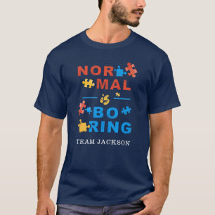 Autisme Bewustzijn Steun Normaal is Saai Puzzels T-shirt