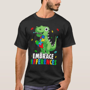 Autisme Bewustzijn Steun Omarm Verschillen Dinos T-shirt