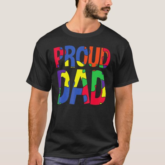 Autisme Bewustzijn Steun Trots Vader Puzzelstuk T-shirt (Voorkant)