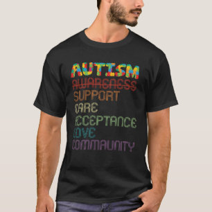 Autisme Bewustzijn Steun Zorg Acceptatie T-shirt