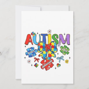 Autisme Bewustzijn Strik Coquette Puzzelstuk Neuro Bedankkaart