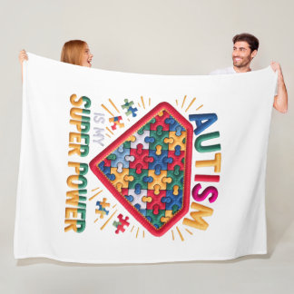 Autisme Bewustzijn Superhelden Schild | Autisme Is Fleece Deken