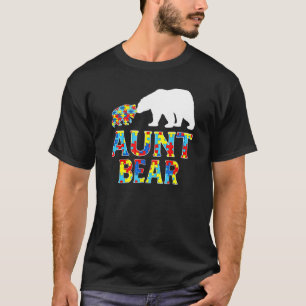 Autisme Bewustzijn Tante Beer Puzzel Steun Autisti T-shirt