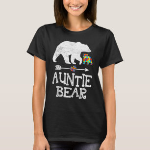 Autisme Bewustzijn Tante Beer Steun Autistische Vo T-shirt