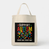 Autisme bewustzijn tote bag (Achterkant)