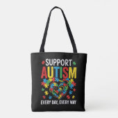 Autisme bewustzijn tote bag (Achterkant)