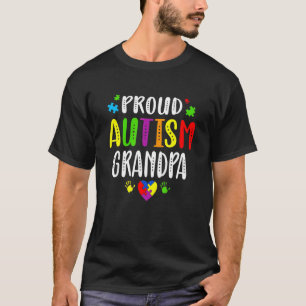 Autisme Bewustzijn Trots Autisme Opa Hand Hart P T-shirt