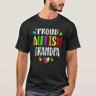 Autisme Bewustzijn Trots Autisme Opa Hand Hart P T-shirt