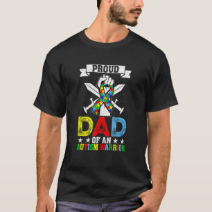 Autisme bewustzijn trotse autisme Papa krijger fam T-shirt