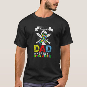 Autisme bewustzijn trotse autisme Papa krijger fam T-shirt