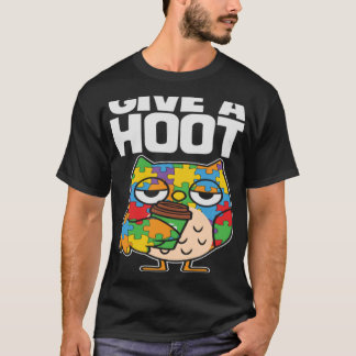 Autisme Bewustzijn Uil Geef Een Heet Ondersteuning T-shirt