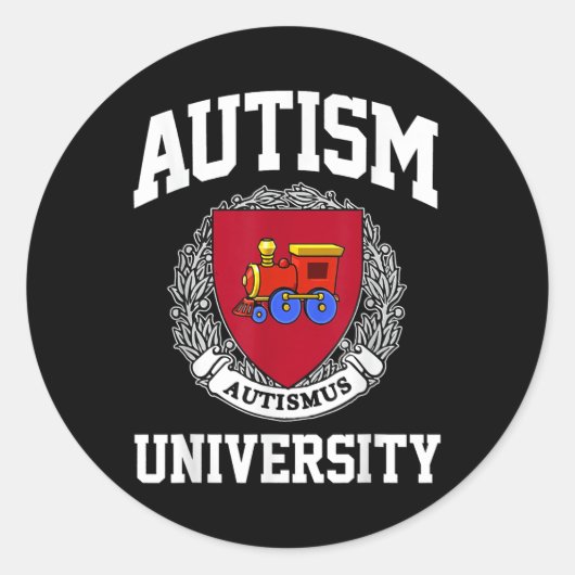 Autisme Bewustzijn Universiteit Puzzel Stukken Ond Ronde Sticker (Voorkant)