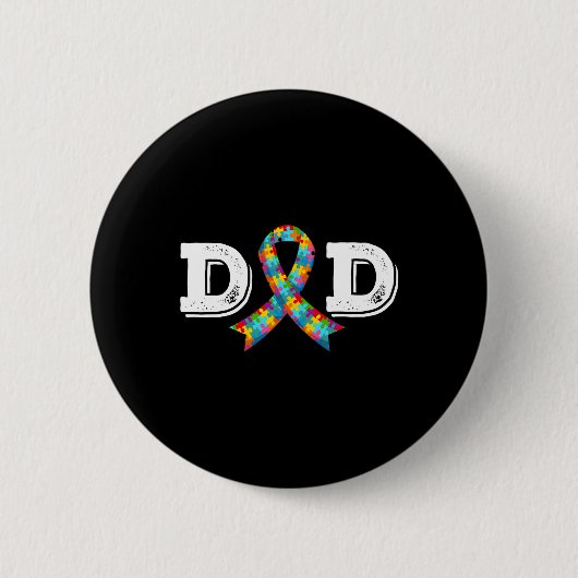 Autisme bewustzijn vader aanvaarding Verschillende Ronde Button 5,7 Cm (Voorkant)