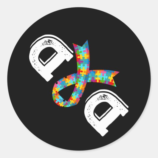 Autisme Bewustzijn Vader Acceptatie Anders R Ronde Sticker (Voorkant)