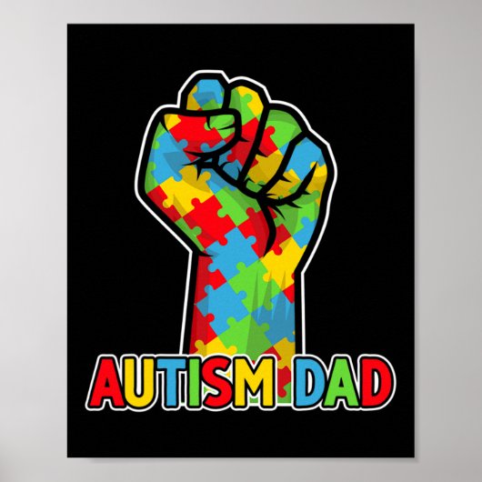 Autisme Bewustzijn Vader Acceptatie Mannen Onderst Poster (Voorkant)
