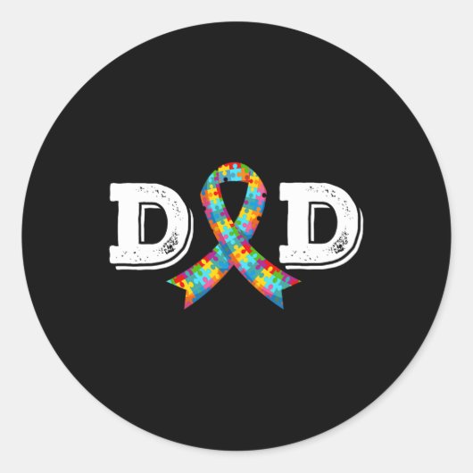 Autisme bewustzijn vader acceptatie Verschillende  Ronde Sticker (Voorkant)