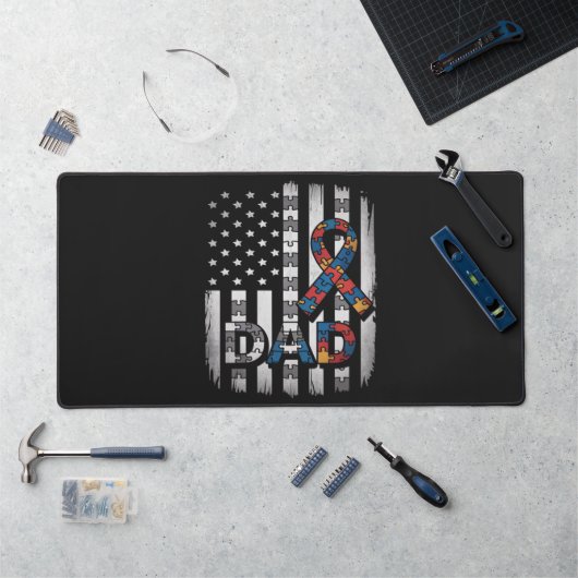 autisme bewustzijn vader usa vlag vaderdag bureaumat (Werkstation)