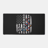 autisme bewustzijn vader usa vlag vaderdag bureaumat (Voorkant)