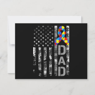 Autisme bewustzijn vader USA vlag Vaderdag Feestdagenkaart