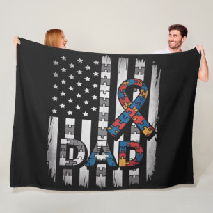 autisme bewustzijn vader usa vlag vaderdag fleece deken
