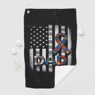 autisme bewustzijn vader usa vlag vaderdag golfhanddoek
