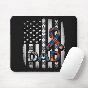 autisme bewustzijn vader usa vlag vaderdag muismat