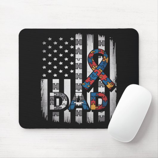autisme bewustzijn vader usa vlag vaderdag muismat (Met muis)