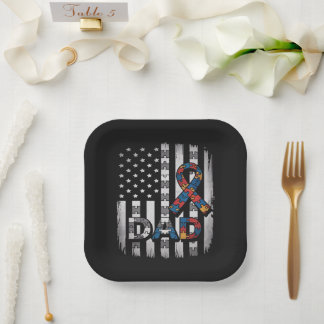 autisme bewustzijn vader usa vlag vaderdag papieren bordje