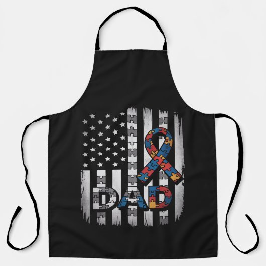 autisme bewustzijn vader usa vlag vaderdag schort (Voorkant)