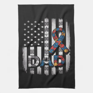 autisme bewustzijn vader usa vlag vaderdag theedoek